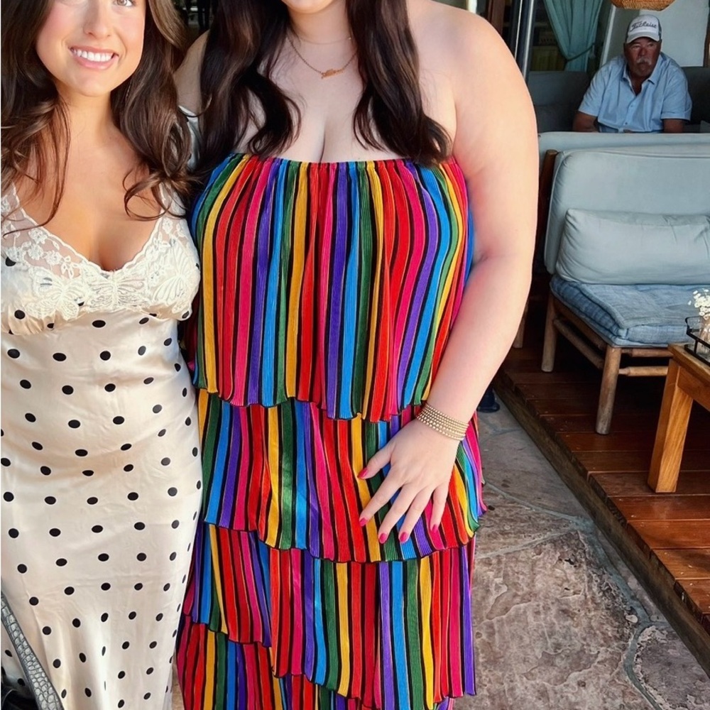 Show Me Your MuMu Rainbow Off-Shoulder Dress - Picture 3 of 3